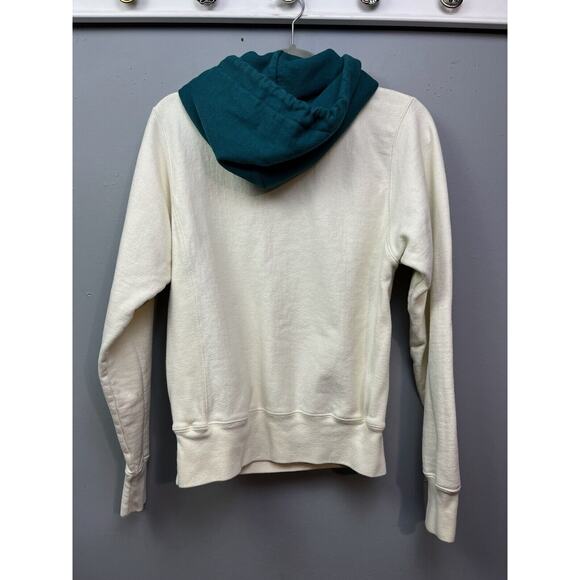 Champion Hoodie Adult XS Cream Green Reverse Weave Warm Up Heavy Sweatshirt - Picture 2 of 9